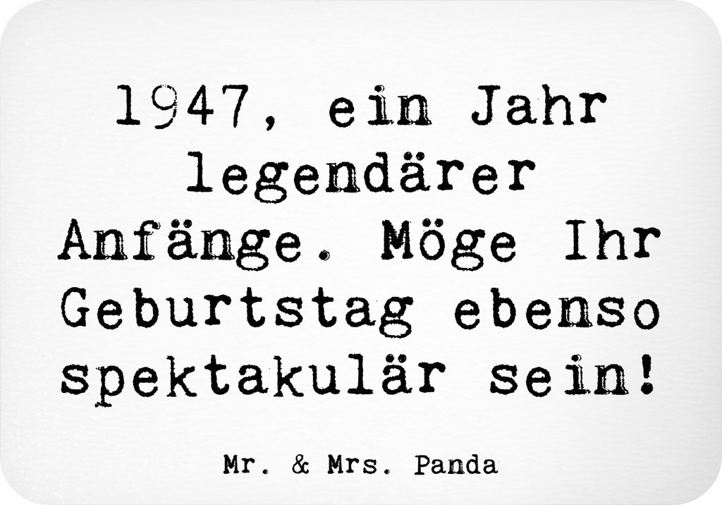 Mr. & Mrs. Panda magnet Spruch 1947 Geburtstag - Weiß - Geschenk, Notizhalter, Alles gut zum, haftmagnet, Geburtstagsgrüße, Kühlschrankmagnet, ...