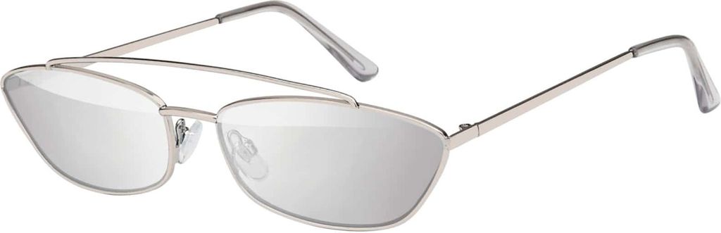 Gil Damen Sonnenbrille Runde Designer 80er Modern Urlaub Sommer Strand 30481 Silber-Verspiegelt