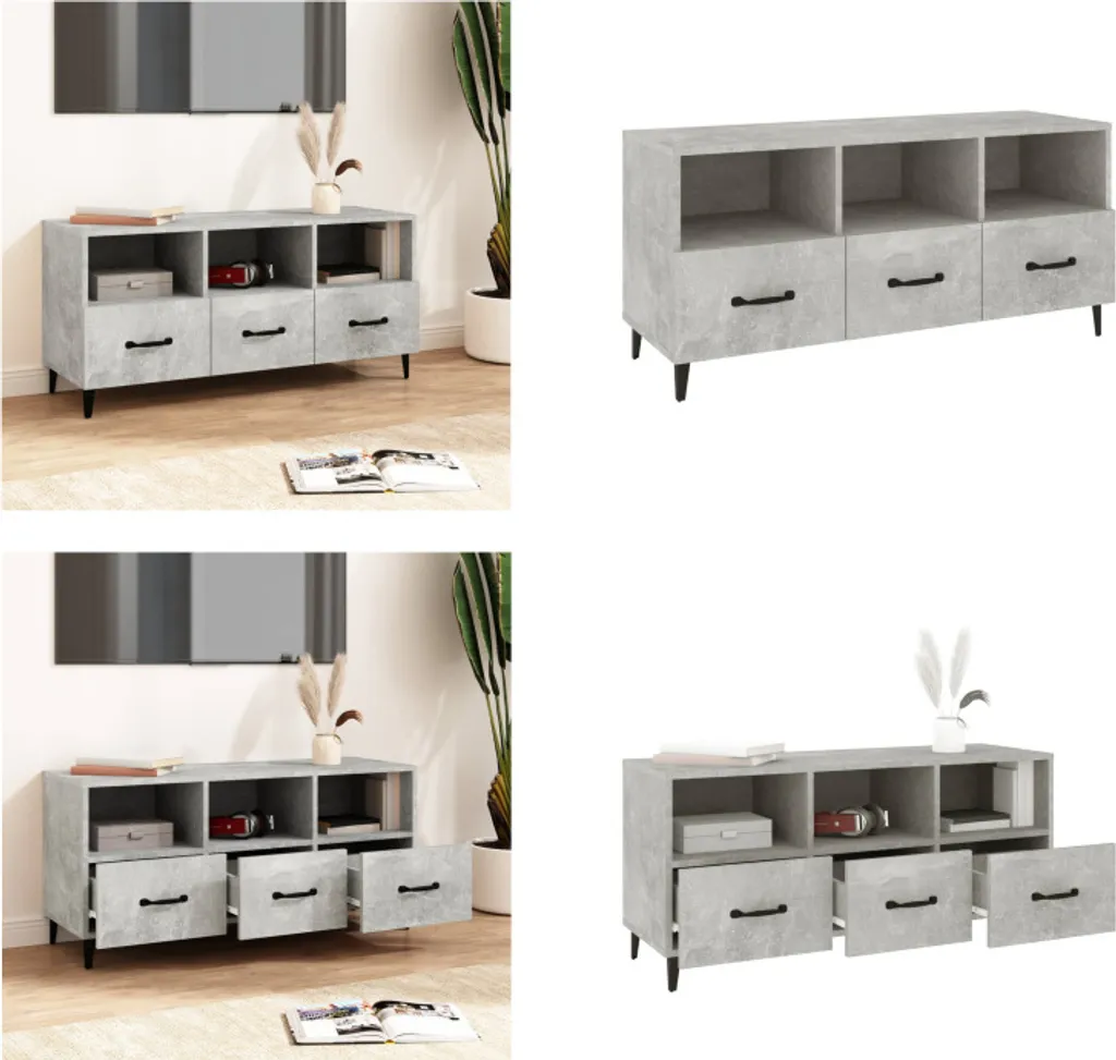 vidaXL Mobile TV grigio cemento 102x35x50 cm materiale a base di legno - Mobile TV - Mobili TV - Mobili TV - Porta TV