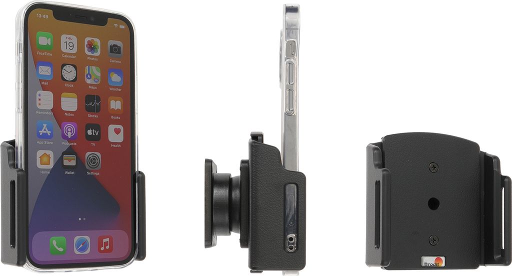 Brodit Gerätehalter 711239 - für Smartphones - Apple iPhone 15, Apple iPhone 15 Pro, Apple iPhone 14 Pro und weitere