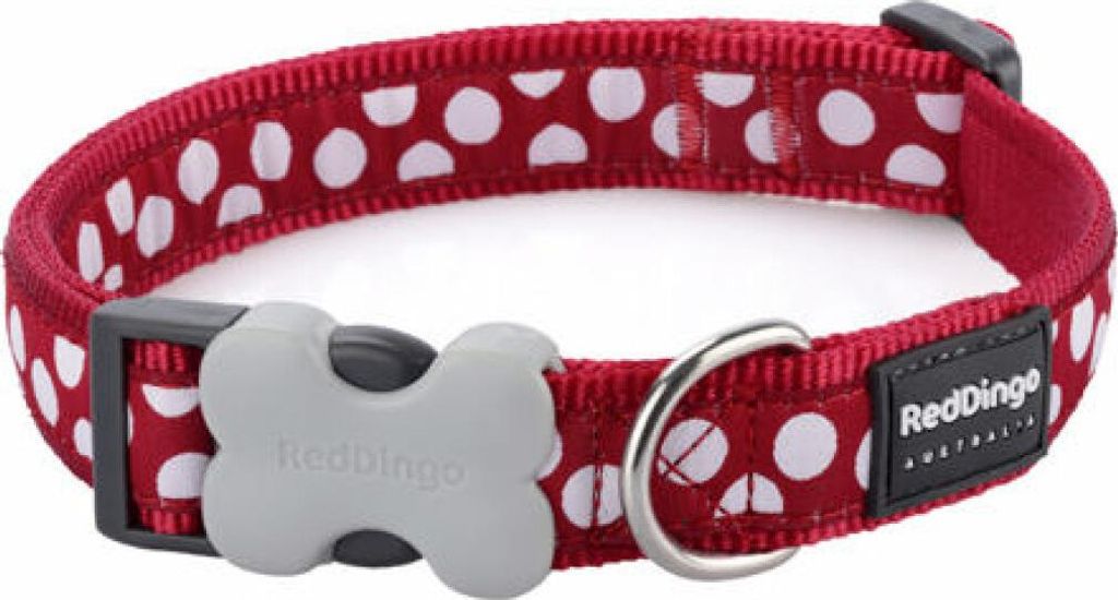 Hundehalsband Red Dingo Punkte (1,5 x 24-36 cm)