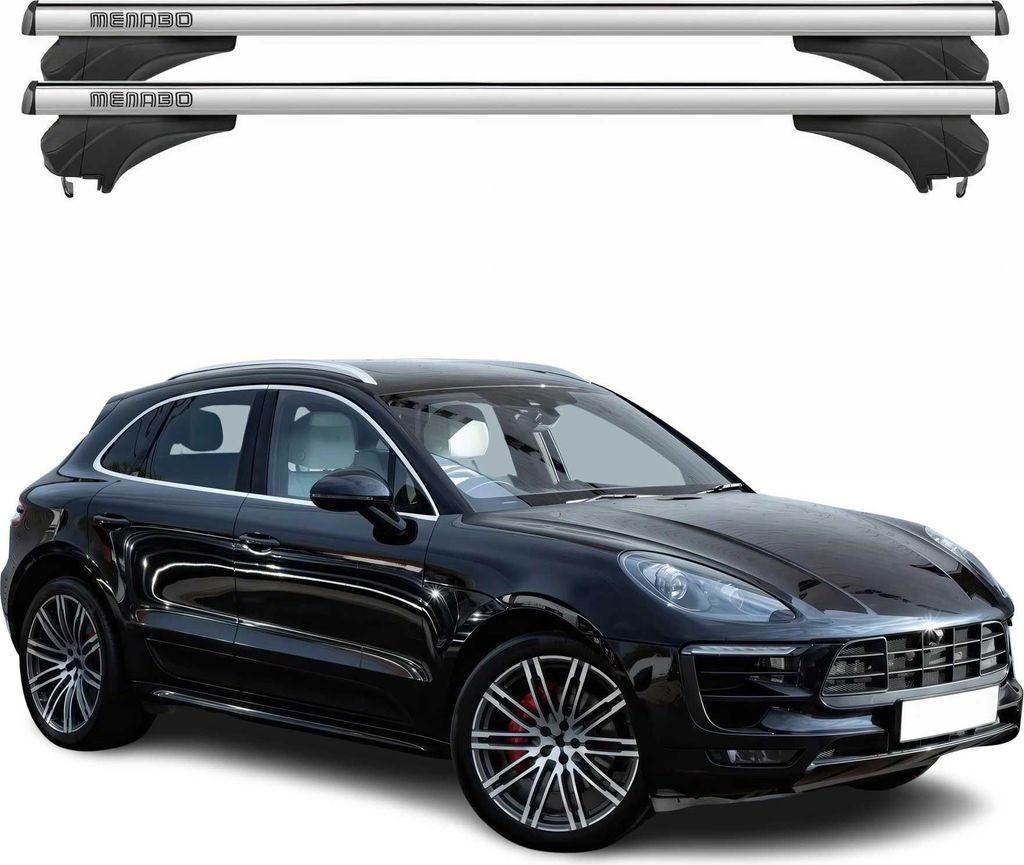 Menabo Dachträger Grundtäger für Porsche Macan 95B 2013-2024 Aluminium Silber 2x