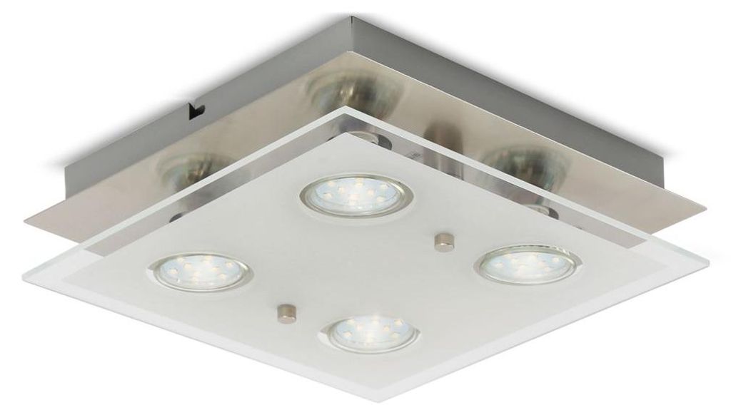 B.K.Licht LED Deckenleuchte Nickel matt quadratisch 25cm 4 Produktbild 