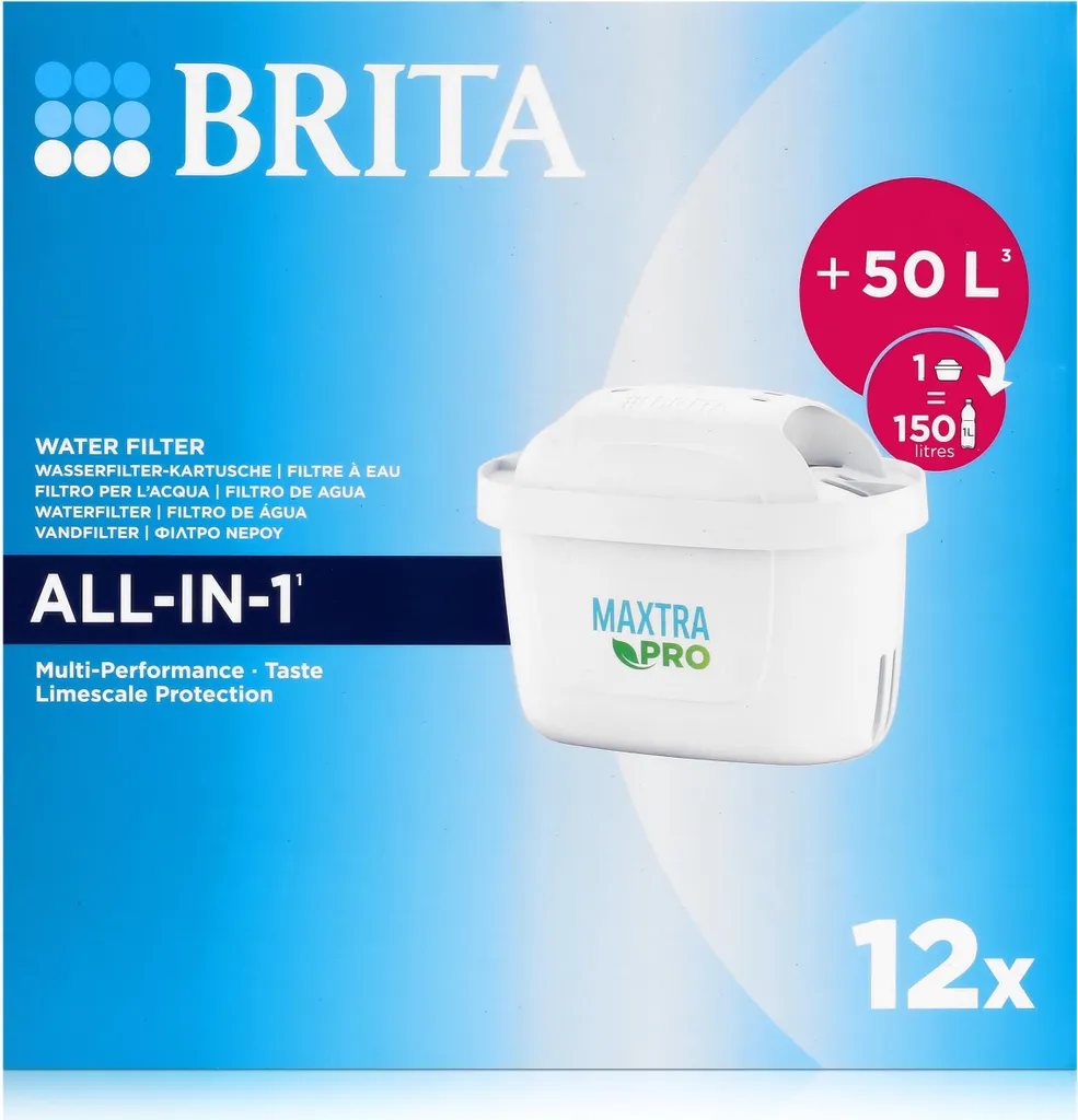 Kit 12 Filtri Brita Maxtra Pro All-in-1 - Protezione Totale Calcare