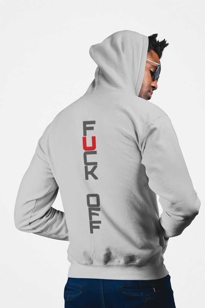 D&B Uni Hoodie ZIPEB00007 FckOff HellGrau-Größe S