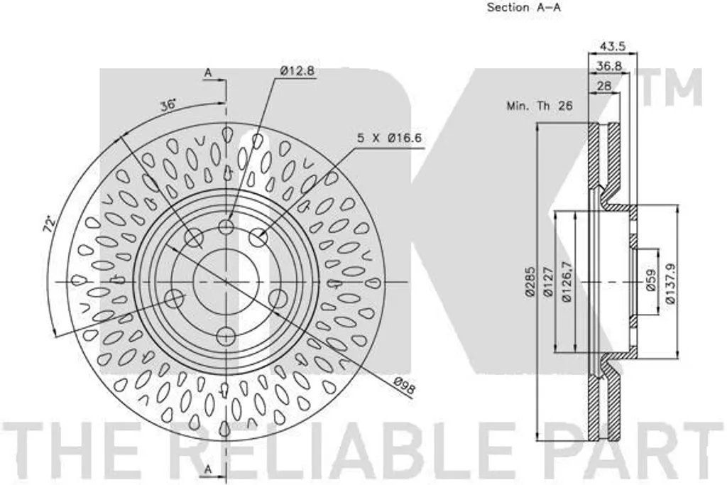Paire de disques de frein avant NK pour utilitaire FIAT Scudo et Ulysse