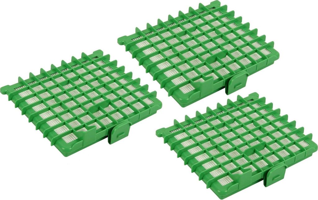 McFilter | HEPA-Filter 3x Filter Mikrofilter geeignet für Rowenta Silence Force ZR002901 | passgenau | grün