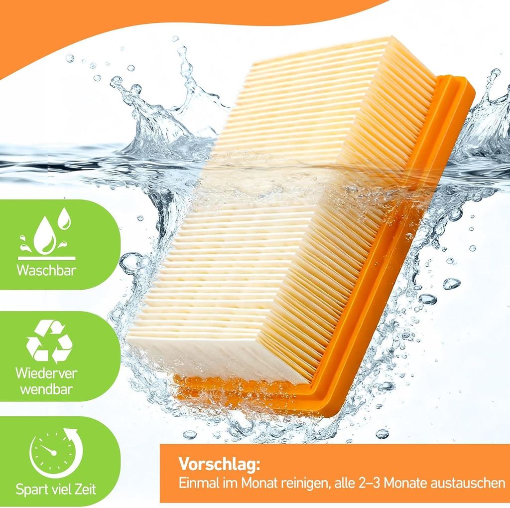 5er Set Auto Staubsauger Filter – Waschbare HEPA-Filter, Ersatzfilterkartuschen Für Tragbare Staubsauger – 52x40x28 Mm, Wiederverwendbar, Für Bessere Saugkraft