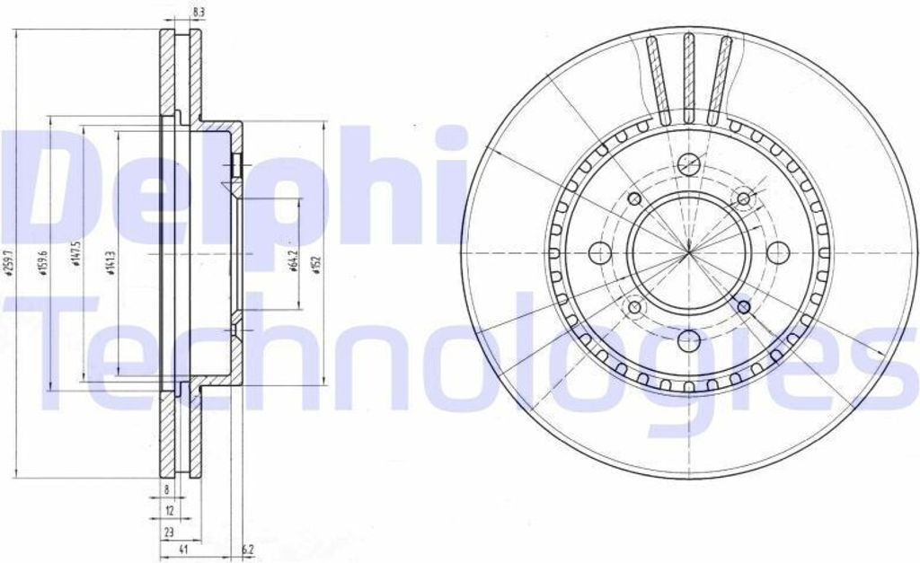 2x DELPHI Bremsscheibe BG2814 für HONDA Accord VI Limousine (CK CG CH CF8)