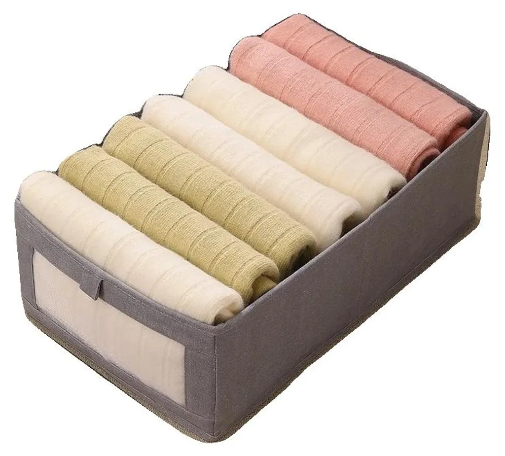 Boîte rangement pantalon pliable tissu Oxford gris XL haute résistance x2