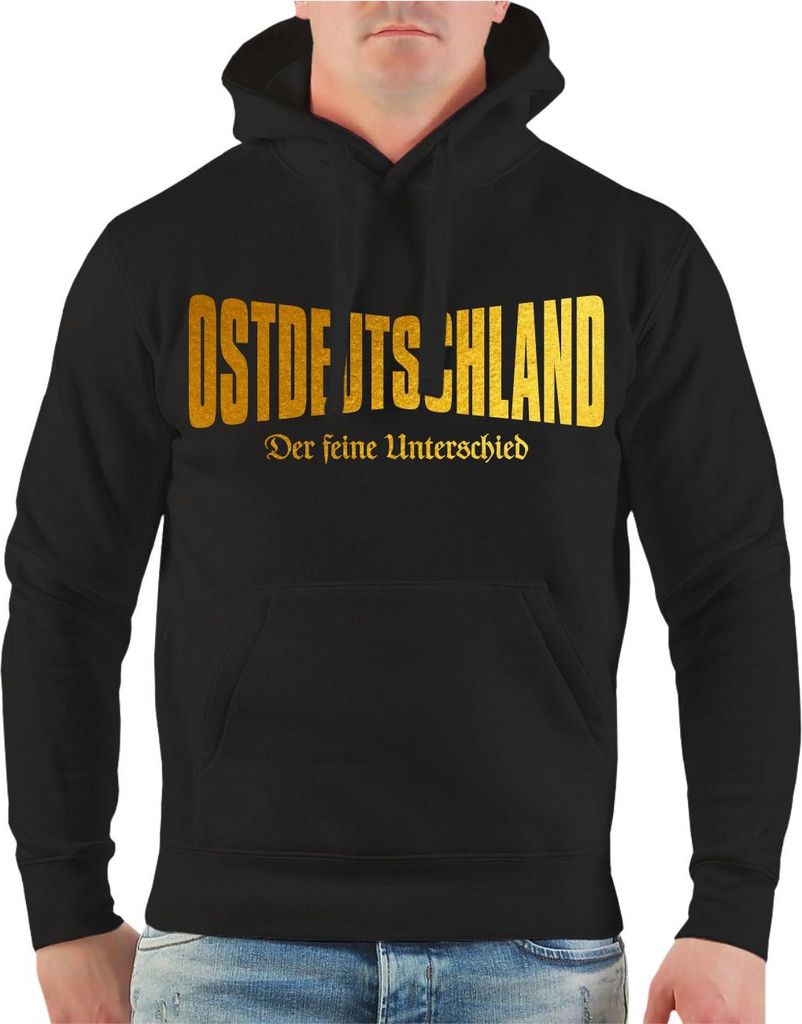 Herren Kapuzenpullover Ostdeutschland der feine Unterschied GOLD