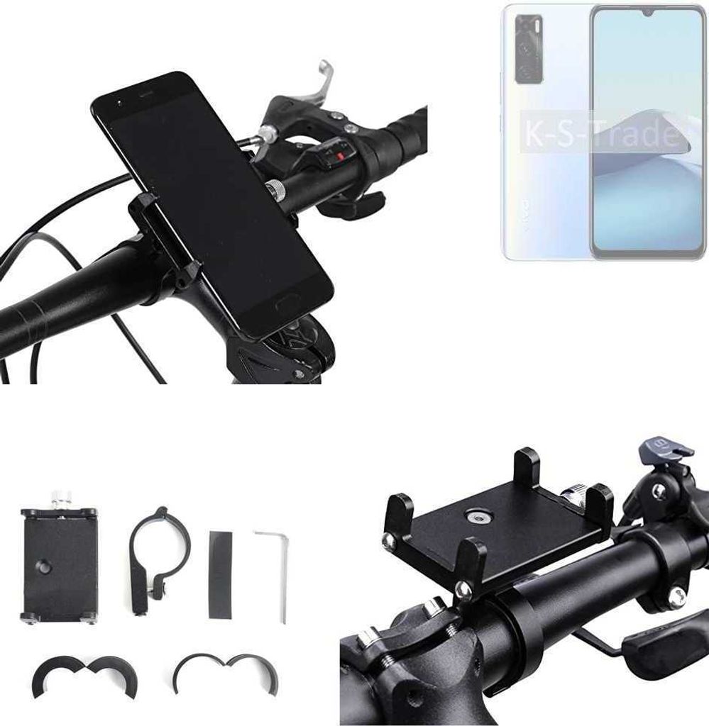 K-S-Trade Handyhalterung für das Fahrrad kompatibel mit Vivo Y70 Halter Lenkstange Fahrradhalterung Motorrad Bike Mount Befestigung Smartphone Handy