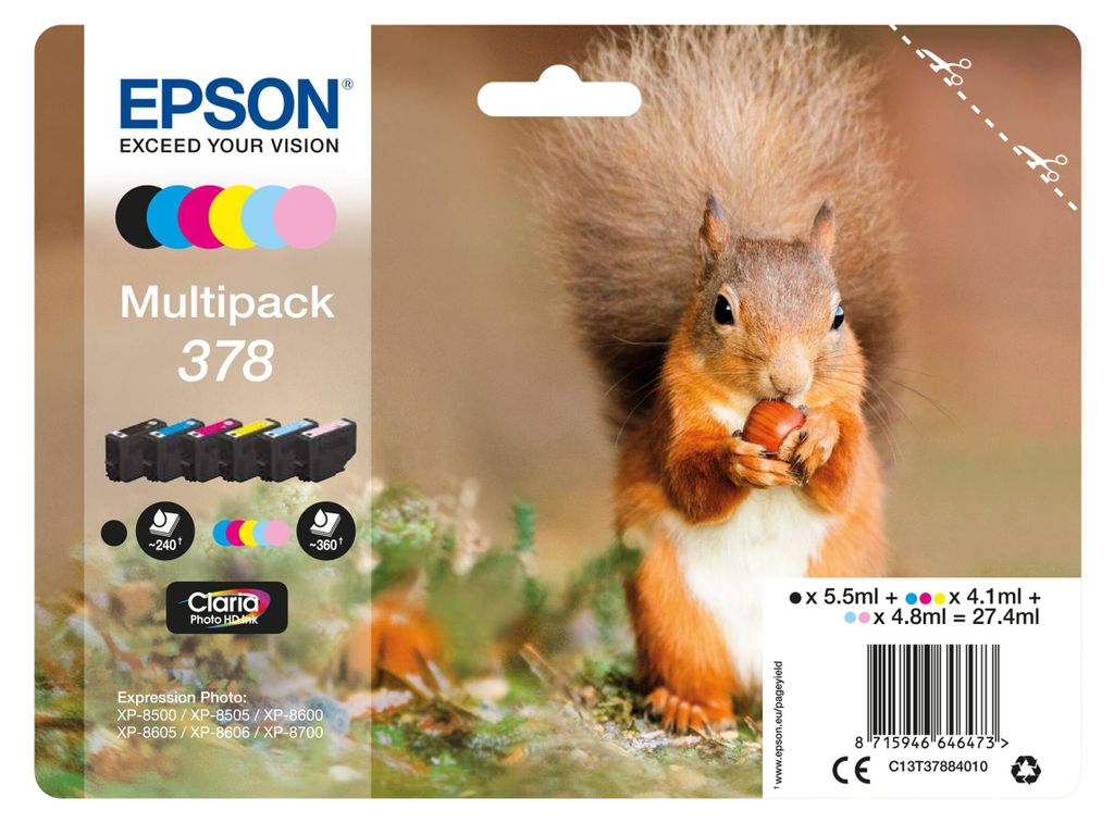 Epson Multipack 378 - Pack de 6 - noir, jaune, cyan, Image du produit 
