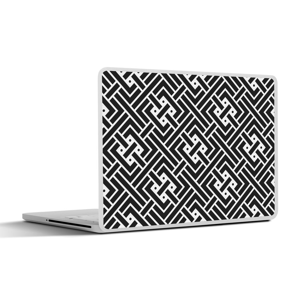 MuchoWow Laptop Aufkleber Sticker Cover Muster - Schwarz und Weiß - Labyrinth 36.5x27.5 cm - Laptop-Sticker