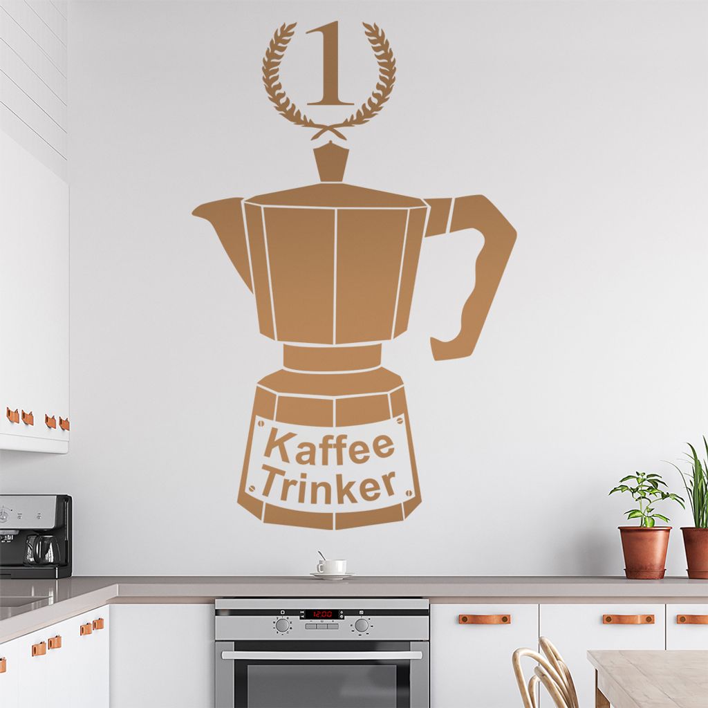 Kaffeetrinker 1. Platz Wandtattoo in 6 Größen - Wandaufkleber Wall Sticker - Dekoration, Küche, Wohnzimmer, Schlafzimmer, Badezimmer