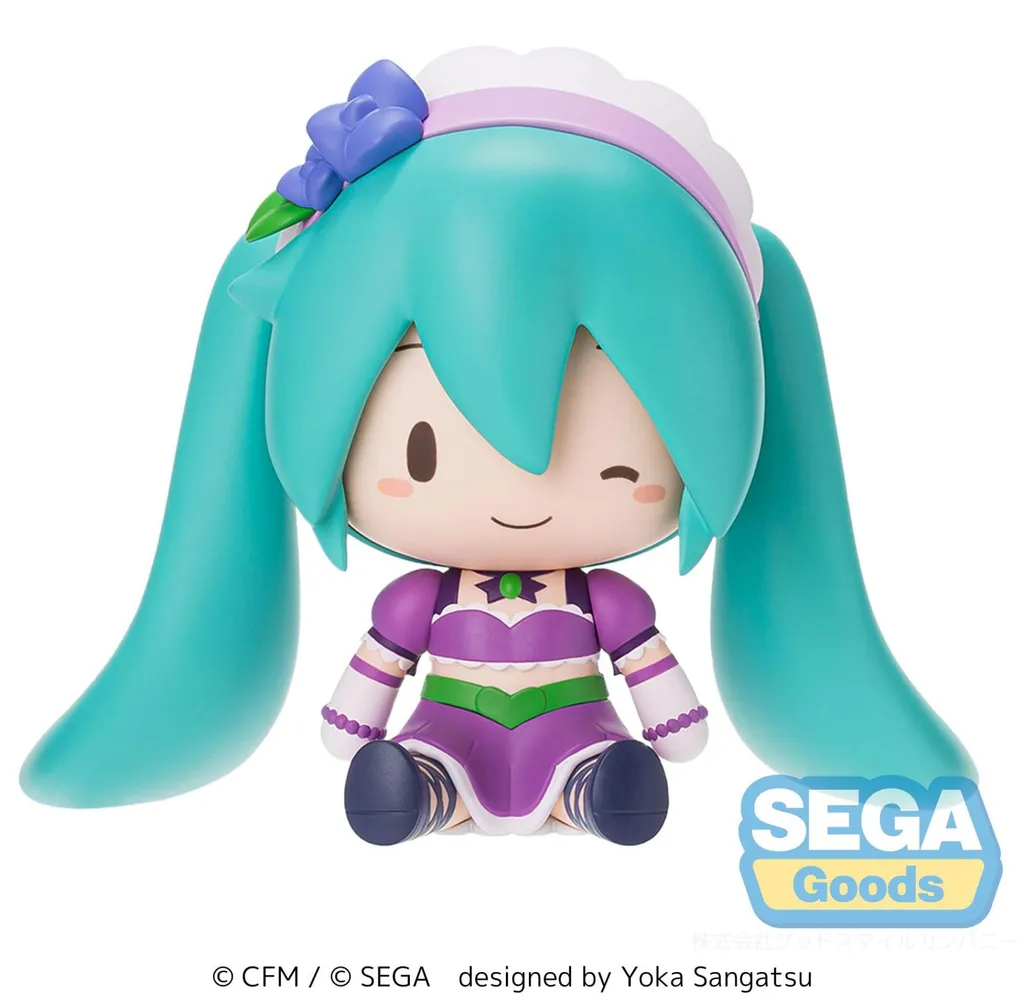 Figurine Hatsune Miku Authentique 8 cm Fuwa Petit Chibi Violet Scintillant