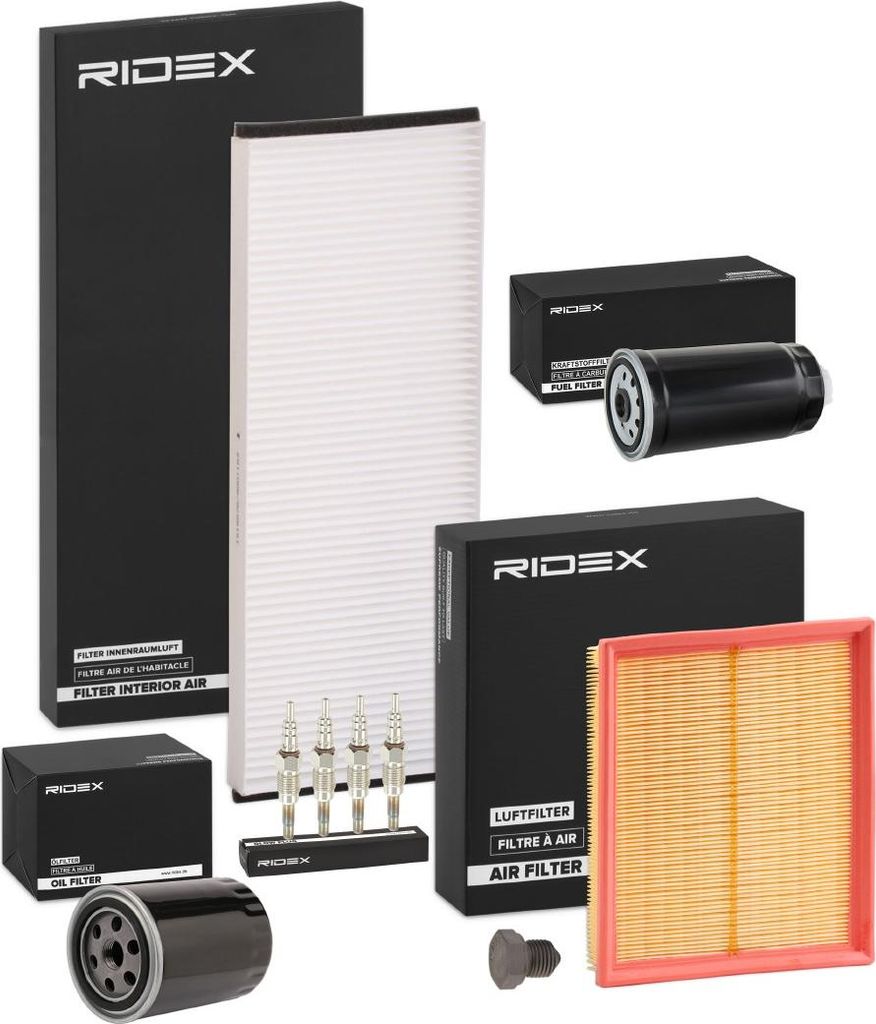 RIDEX Inspektionspaket Filterset für VW PASSAT Variant (3B5) PASSAT (3B2) für AUDI A4 Limousine (8D2, B5) A4 Avant (8D5, B5)