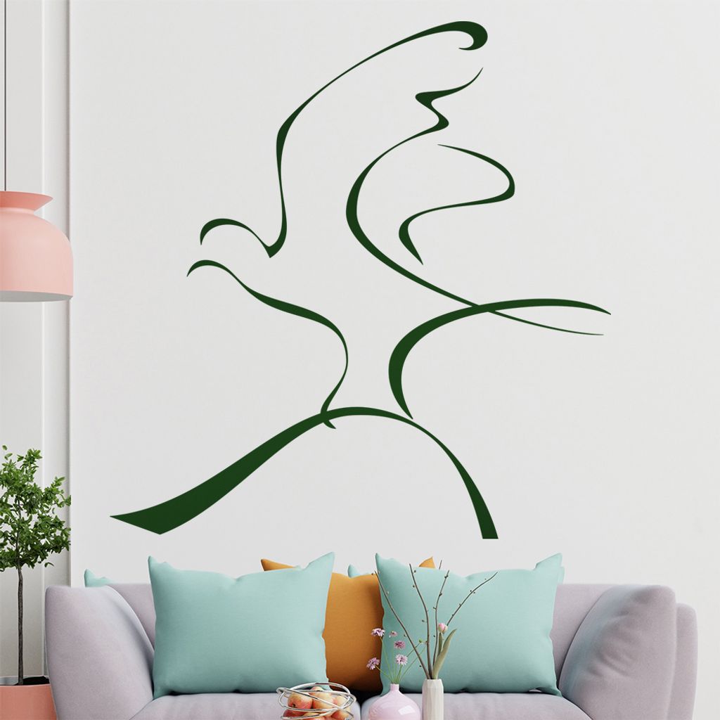Taube Linien Wandtattoo in 6 Größen - Wandaufkleber Wall Sticker - Dekoration, Küche, Wohnzimmer, Schlafzimmer, Badezimmer