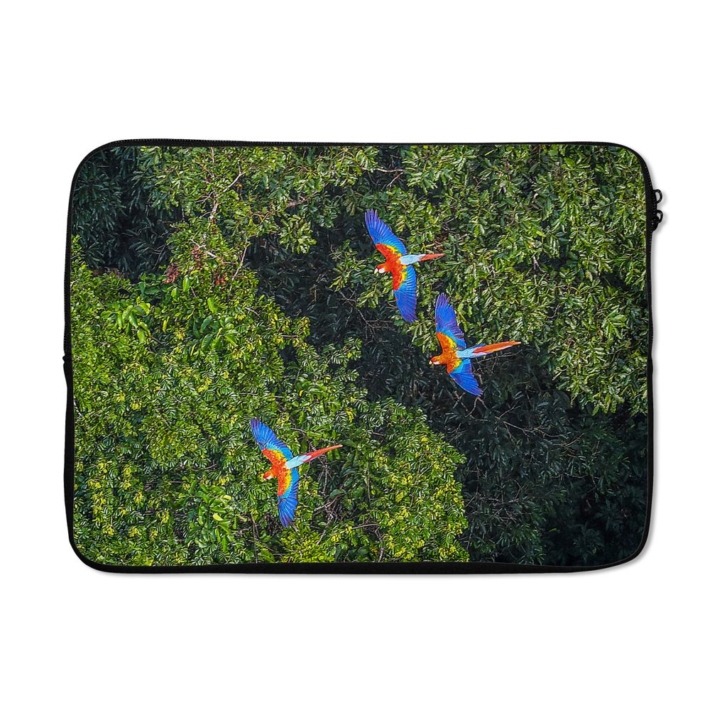 MuchoWow Laptop Hülle 14 ZollDschungel - Baum - Papagei - Jungen - Mädchen - Kinder Laptoptasche - Laptoptasche - Stoßsicher - Schutzhaube