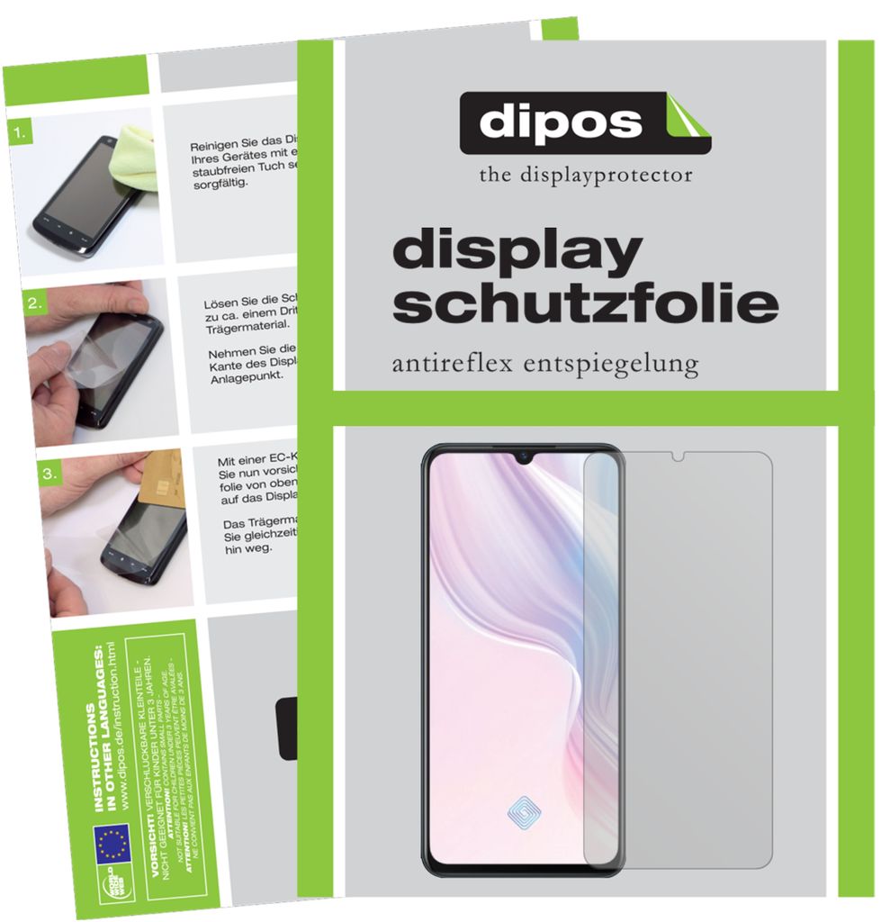 2x Schutzfolie für Vivo Z1x matt Displayschutzfolie Folie Display Schutz dipos
