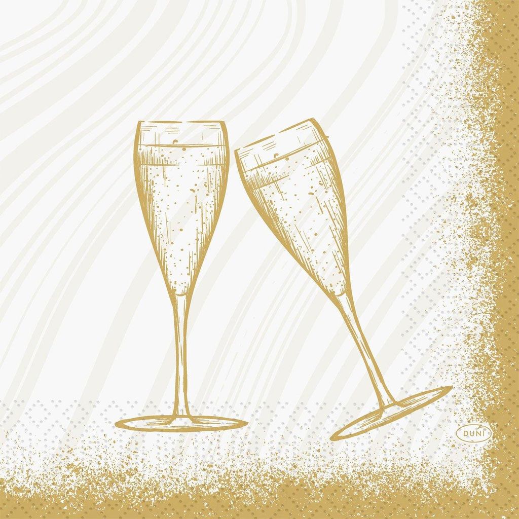 500x DUNI Tissue-Serviette 33 x 33 cm Sparkly cheers wh 3-lagig