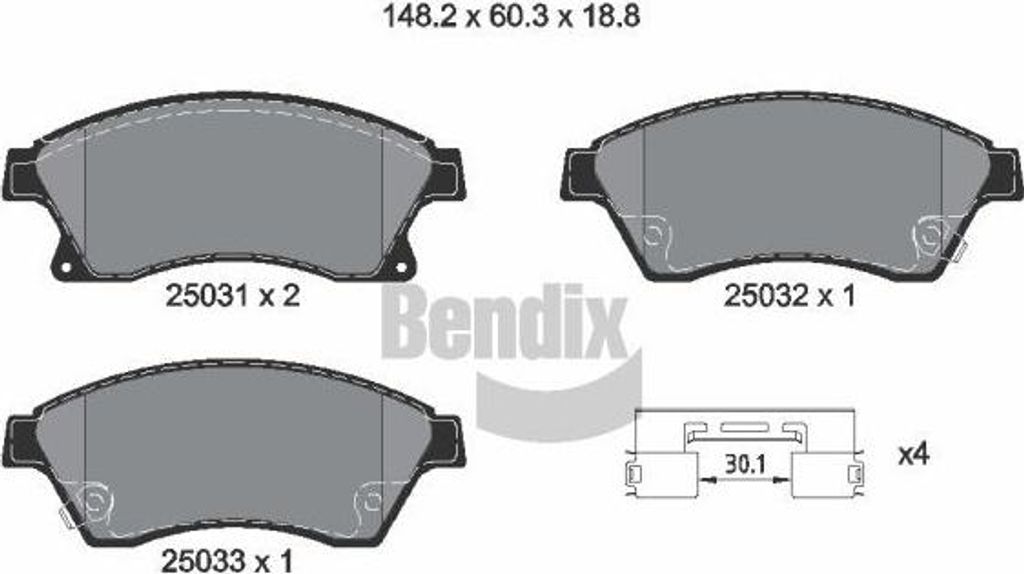 BENDIX Braking BPD1239 Bremsbelagsatz, Scheibenbremse OE 13301207 kompatibel mit Aveo, Cruze, Astra J