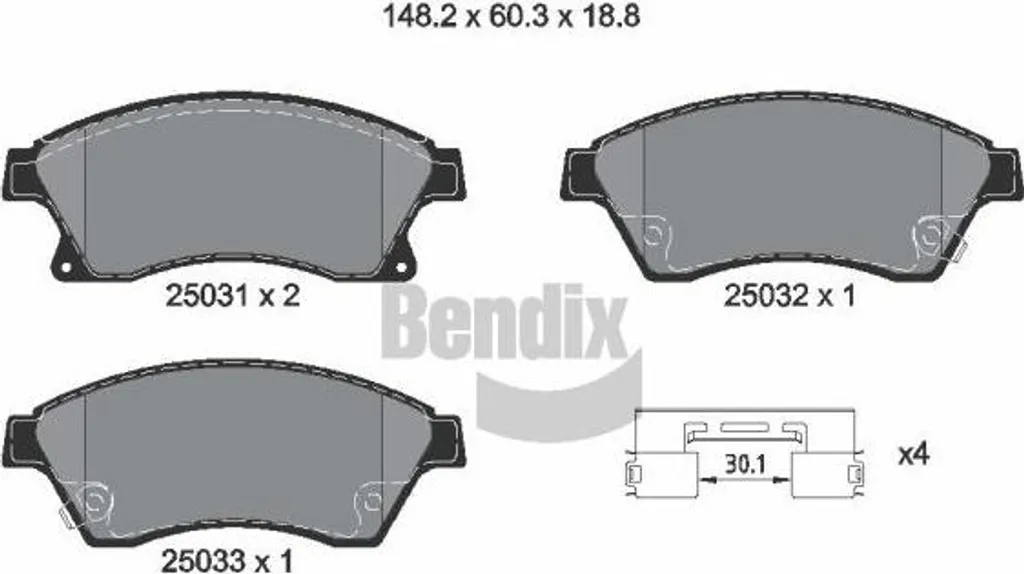 Jeu de plaquettes de frein BENDIX BPD1239 pour Aveo Cruze Astra J OE 13301207