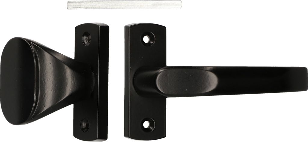 KOTARBAU Satz Griff 125mm + Knauf 65mm Schwarz mit Kurzem Schild für Profilzylinder für Tore und Pforten