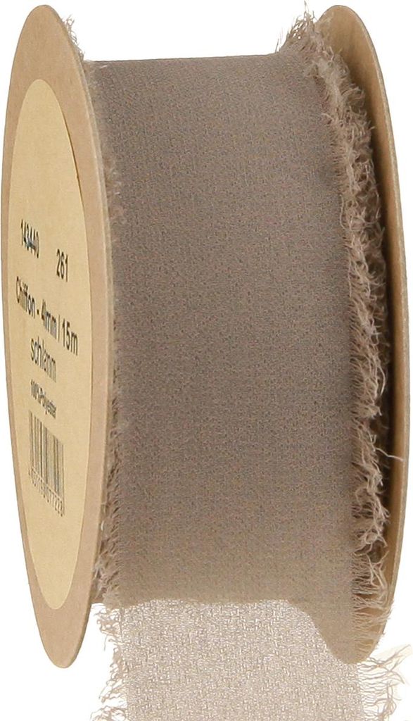 Dekoband Chiffon Schlammbraun 40mm x 15m Geschenkband