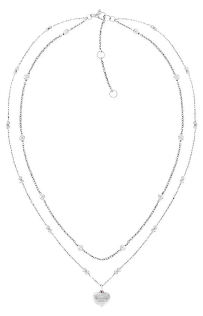 Collier double rangée en acier 2781009 : bijou élégant multi-rangs