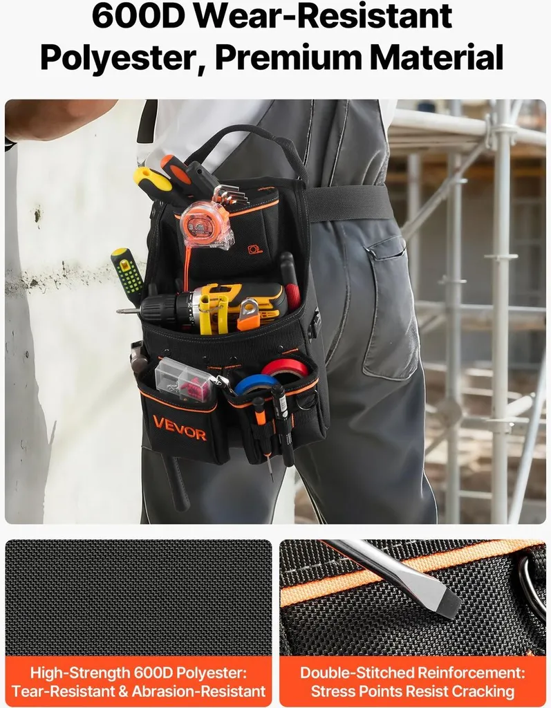 Pochette à outils avec ceinture 14 poches réglable pour électricien