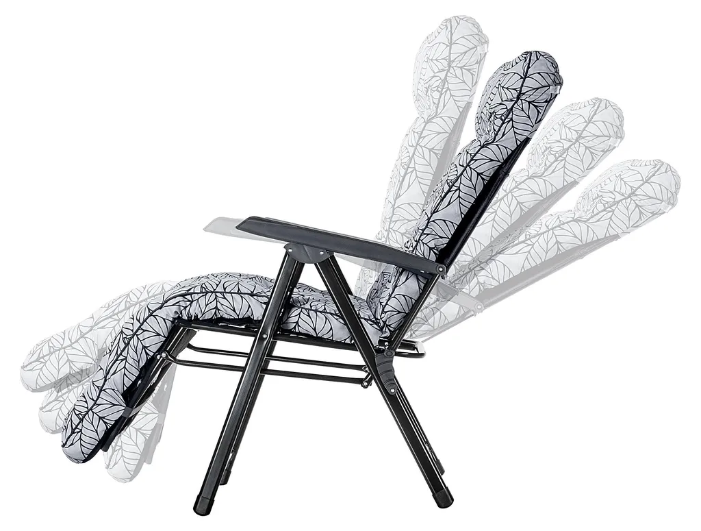 Siège de jardin inclinable bleu, structure légère en aluminium brossé - 3