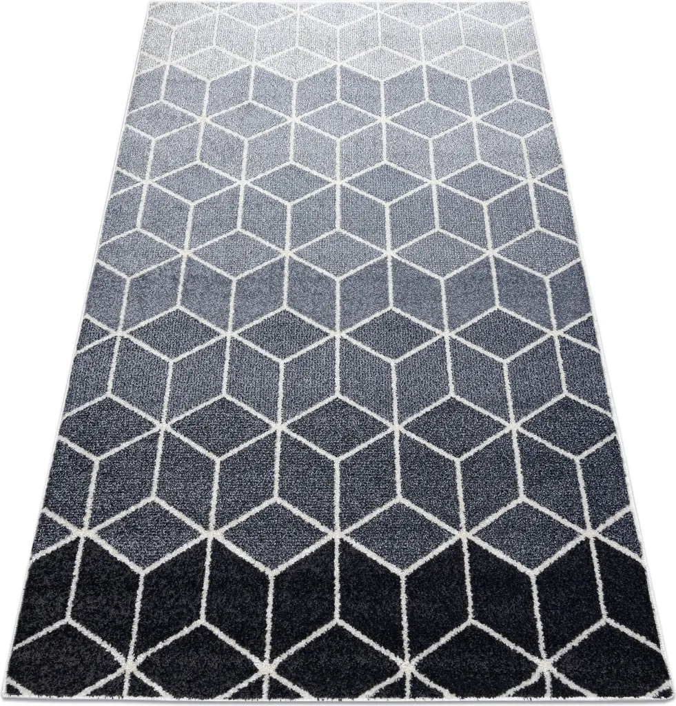 Tapis déco salon gris et crème 120x170 cm HEOS 78590 design moderne