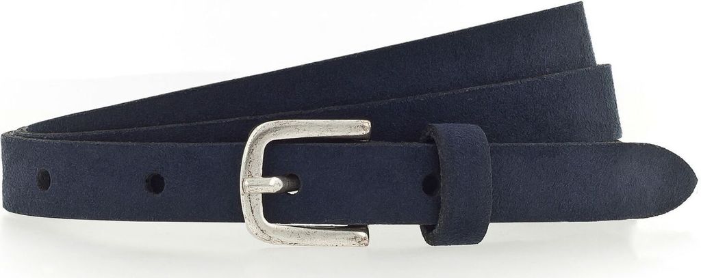 Vanzetti Leder Gürtel Taillengürtel Slim Velours Belt W80 Navy dunkelblau