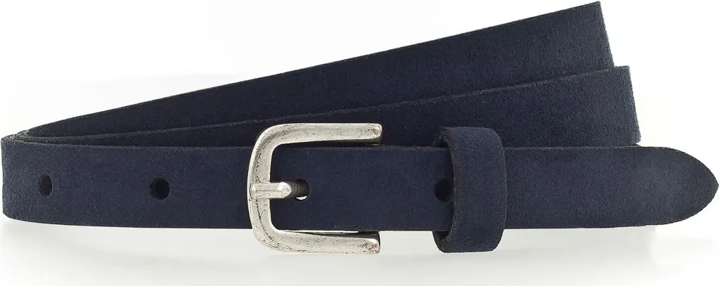 Vanzetti Pelle cintura cintura in vita Slim Velours Belt W80 Navy blu scuro