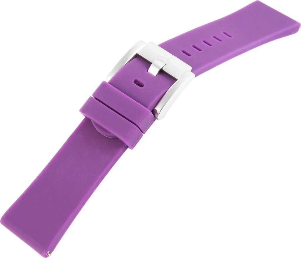 TW Steel Silikonarmband, 22 mm, lila, silberf. Schließe