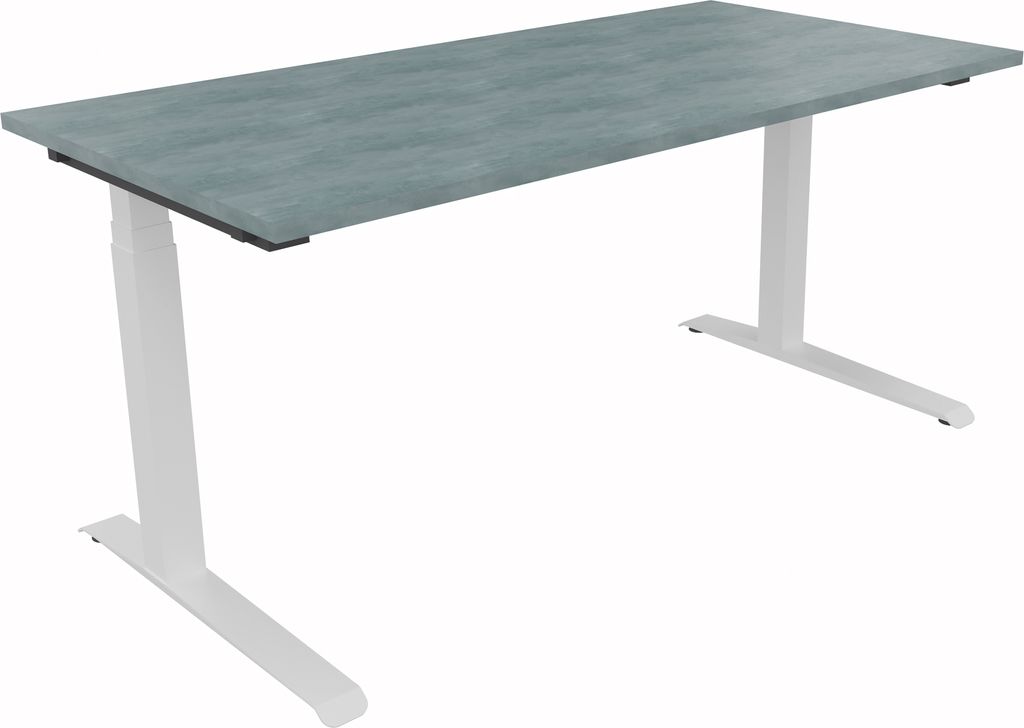 Sitz-/Stehtisch Kufe Doppels. Quad. B1600xT800xH645-1275 ws/Beton