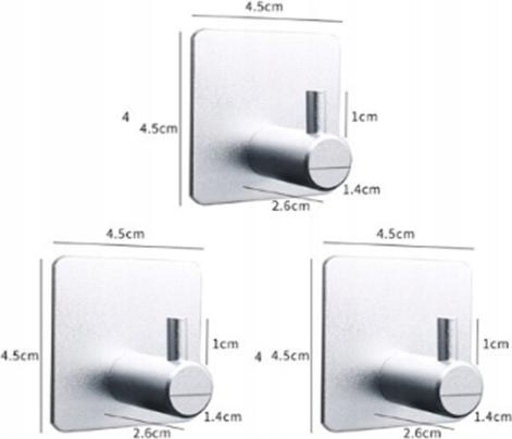 BADEZIMMER HANDTUCH KLEIDERBÜGEL METALL Set Silber 3 Stück