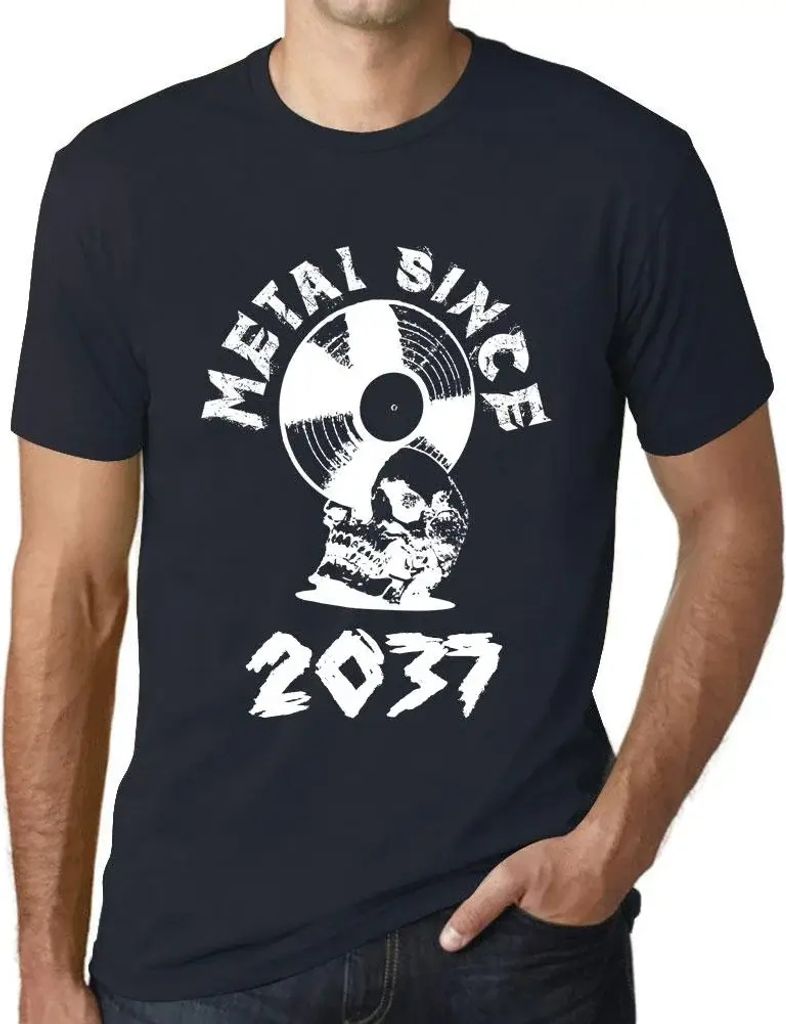 Herren Grafik T-Shirt Metall seit 2037 – Metal Since 2037 – Öko-Verantwortlich Vintage Jahrgang Kurzarm Lustige Druck Geburtstag Geschenk Mann