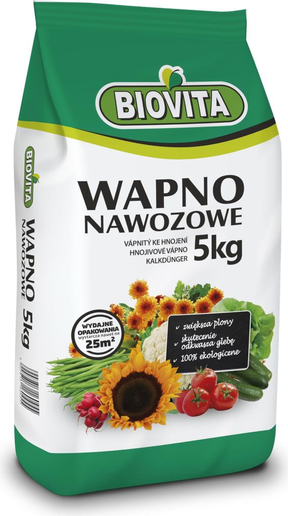 BIOVITA Gartenkalk & Rasenkalk 5 kg  Hochwertiger Produktbild 