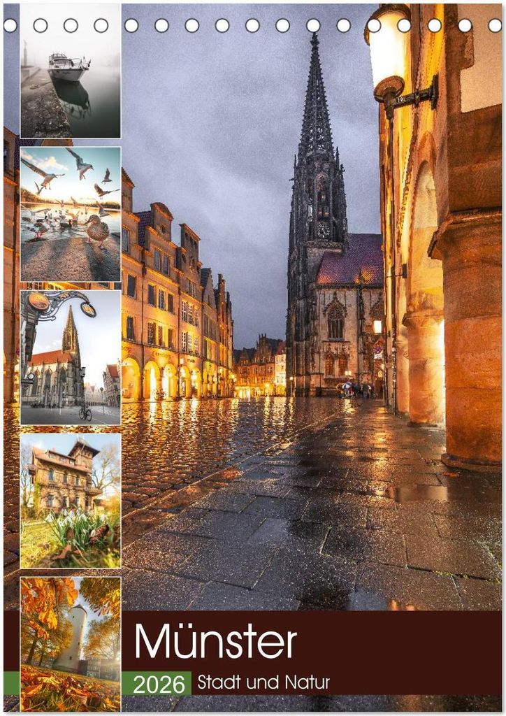 Münster - Stadt und Natur (Tischkalender 2026 DIN A5 hoch), CALVENDO Monatskalender