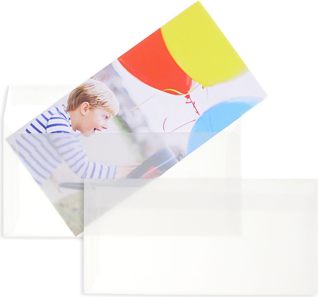 100 Transparente Briefumschläge Weiß 110x220 mm ( DIN Lang) Produktbild 6