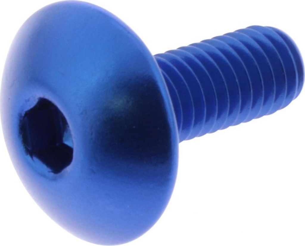 Linsenschraube JMP Bolt M6x1,00mm 16mm Aluminium blau