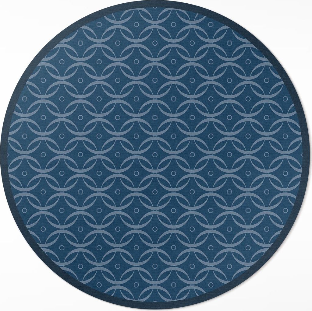 Kette regelmäßiges dekoratives Muster – Vinyl Fußmatte – Ø 100cm – Rutschfest – Pflegeleicht & Langlebig
