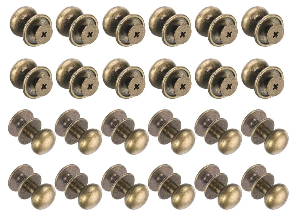 24 Mini Boutons de Tiroir Vintage 12x13mm en Bronze pour Petits Meubles