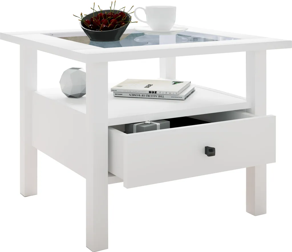Tavolino & tavolino Lingis Bianco A. 42 x L. 54 x P. 54 cm