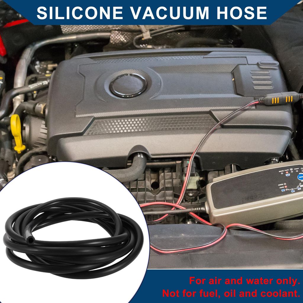 Silikon-Vakuumschlauch für Automobil-Vakuumsysteme Hochtemperatur 15ft 3/8" 10mm ID 3.5mm Dicke 1 Stück Schwarz
