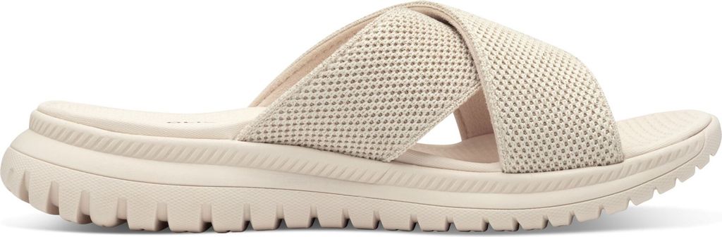 s.Oliver Damen Pantolette gekreuzte Riemen Profilsohle 5-27109-44, Größe:41 EU, Farbe:Beige