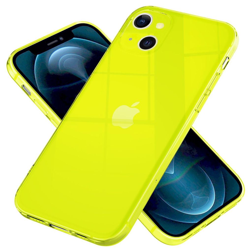 NALIA Housse transparente pour iPhone 13, étui jaune Image du produit 