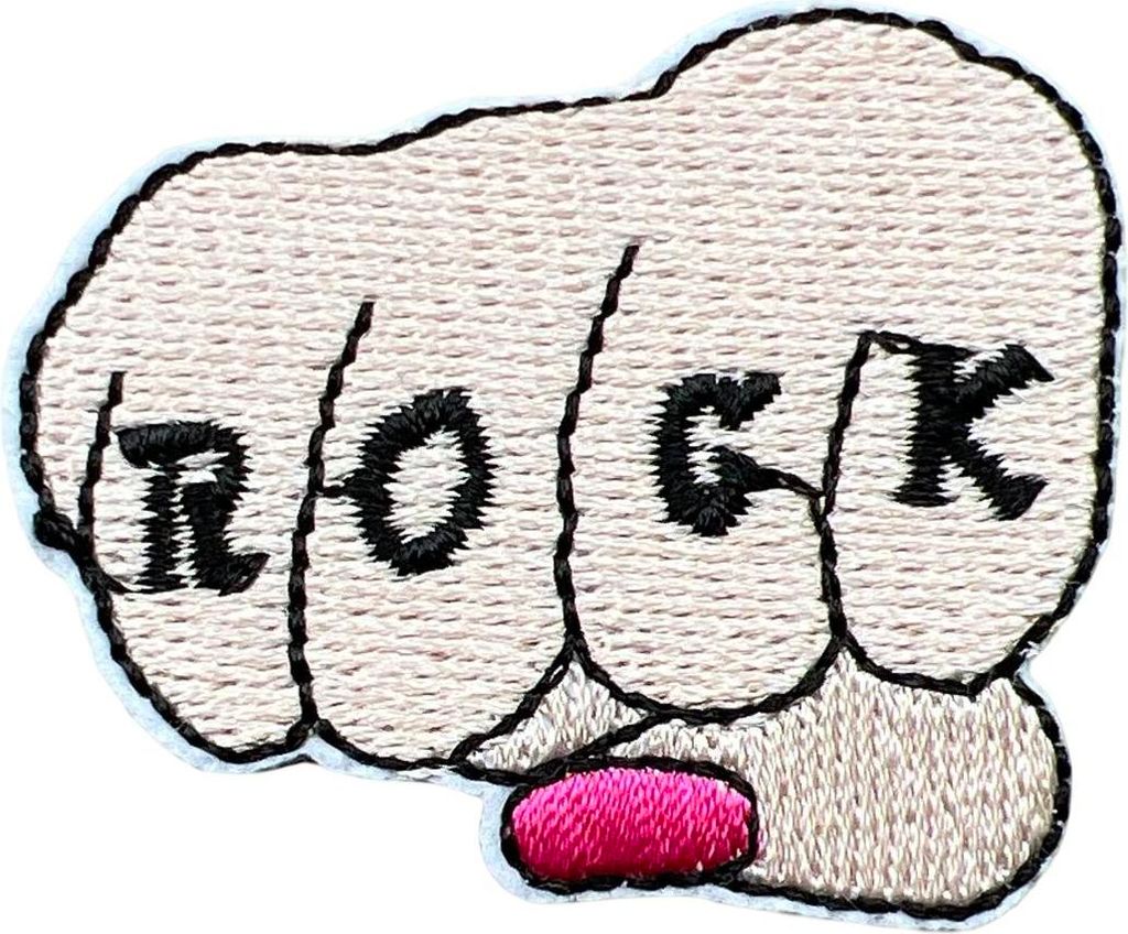 Faust-Rock-Tattoo-Text-Emblem-Aufnäher zum Aufbügeln